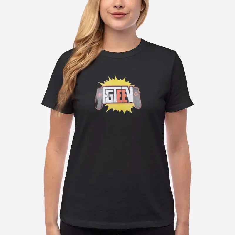 Women T Shirt Black Fgteev Merch Controller Logo Shirt