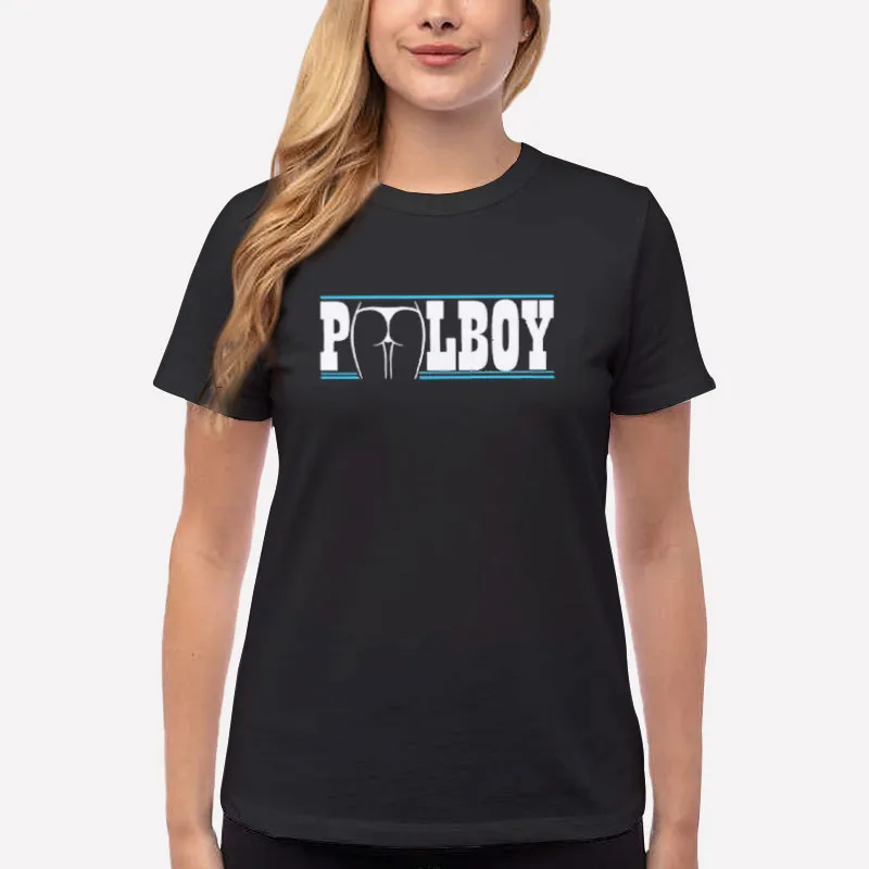 Women T Shirt Black Funny Booty Pool Boy Shirt