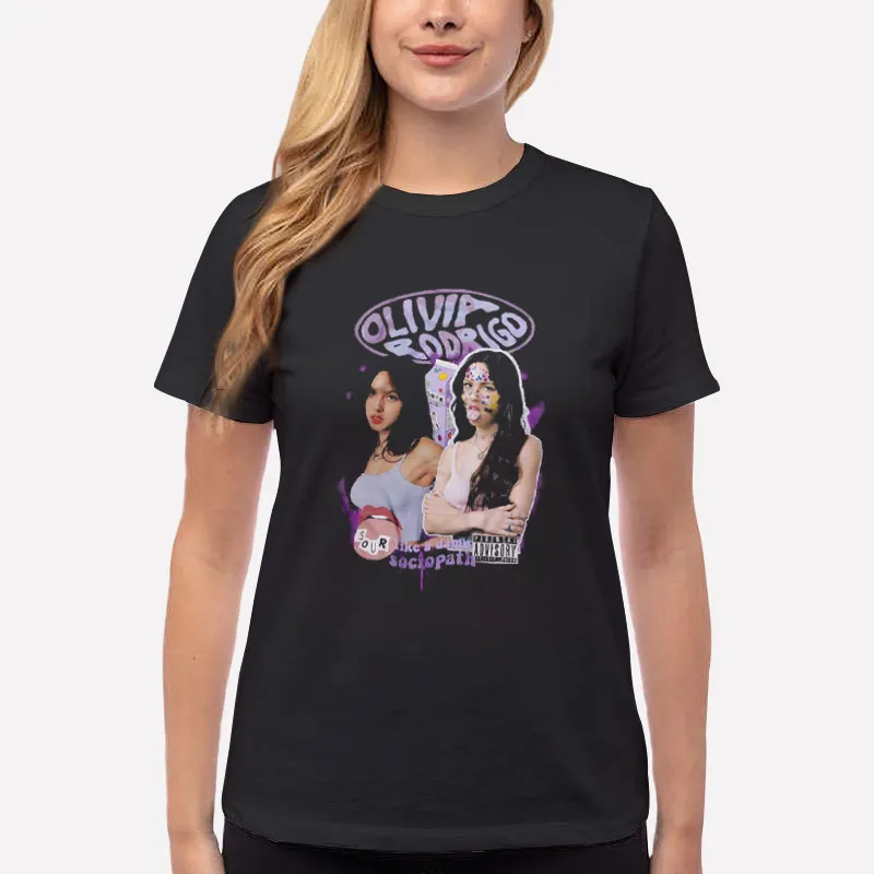 Women T Shirt Black Sour Album Olivia Rodrigo Like A Damn Sociopath Shirt