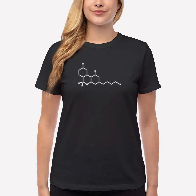 Women T Shirt Black Thc Molecule Science Chemistry T Shirt