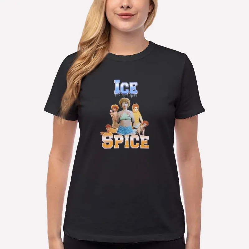 Women T Shirt Black Vintage Hip Hop Ice Spice Hot Shirt