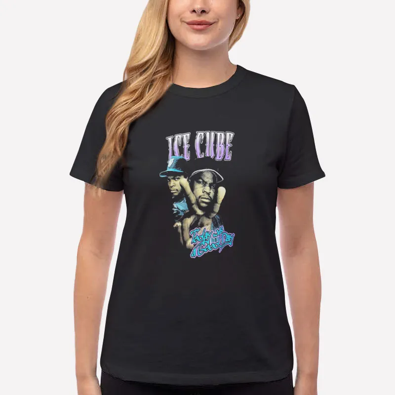 Women T Shirt Black Vintage Ice Cube Bootleg Today Was A Good Day Shirt