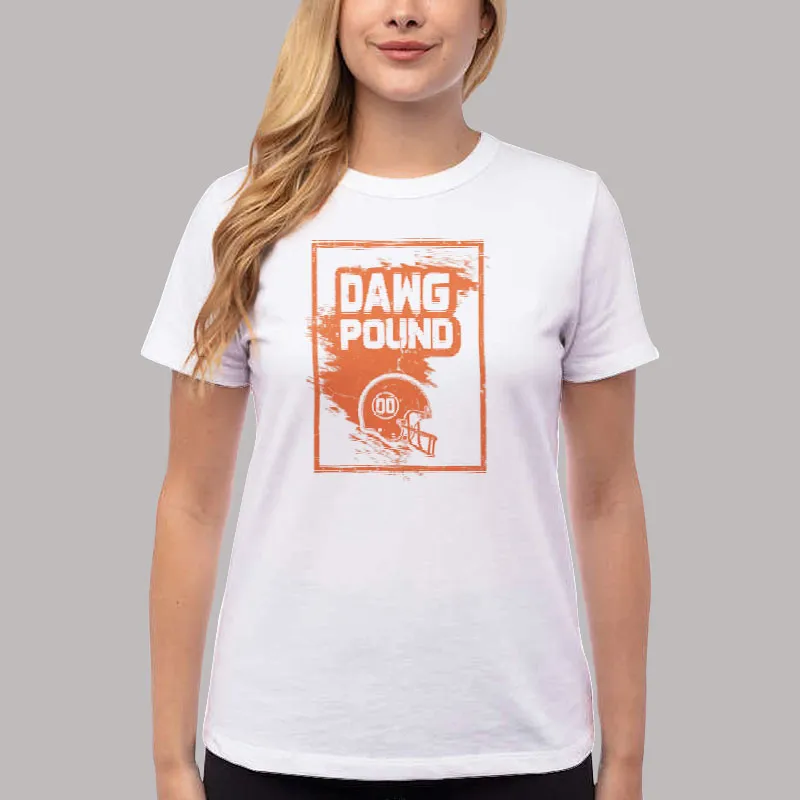 Women T Shirt White Cleveland Browns Dawg Pound T Shirt