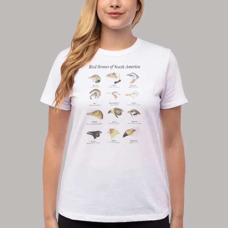 Women T Shirt White Drone Field Guide Bird Drones Of North America Shirt