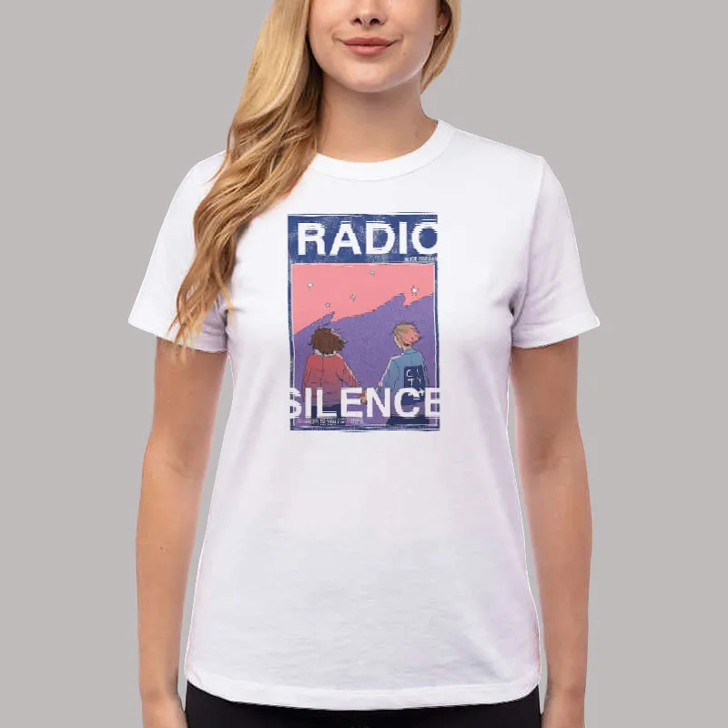Women T Shirt White Funny Radio Silence Tee Shirt