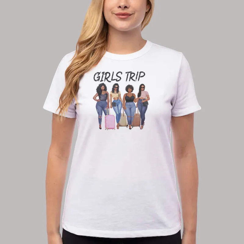 Women T Shirt White Inspired Squad Girls Trip Airport T Shirt