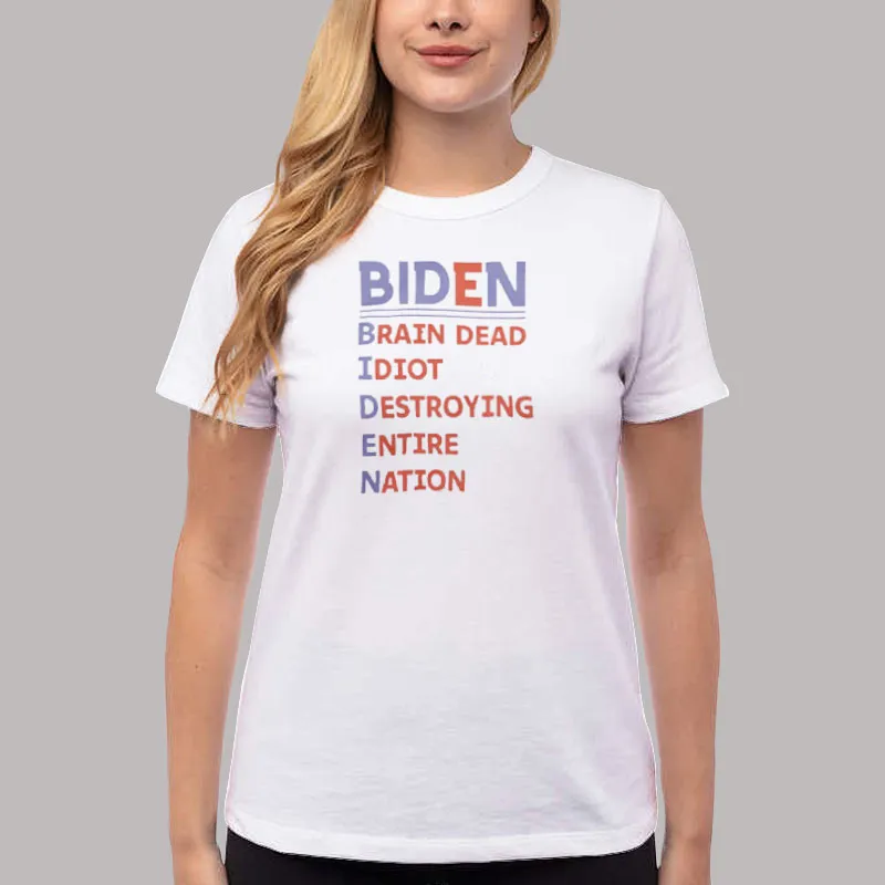 Women T Shirt White Tess Owen Biden Brain Dead Shirt