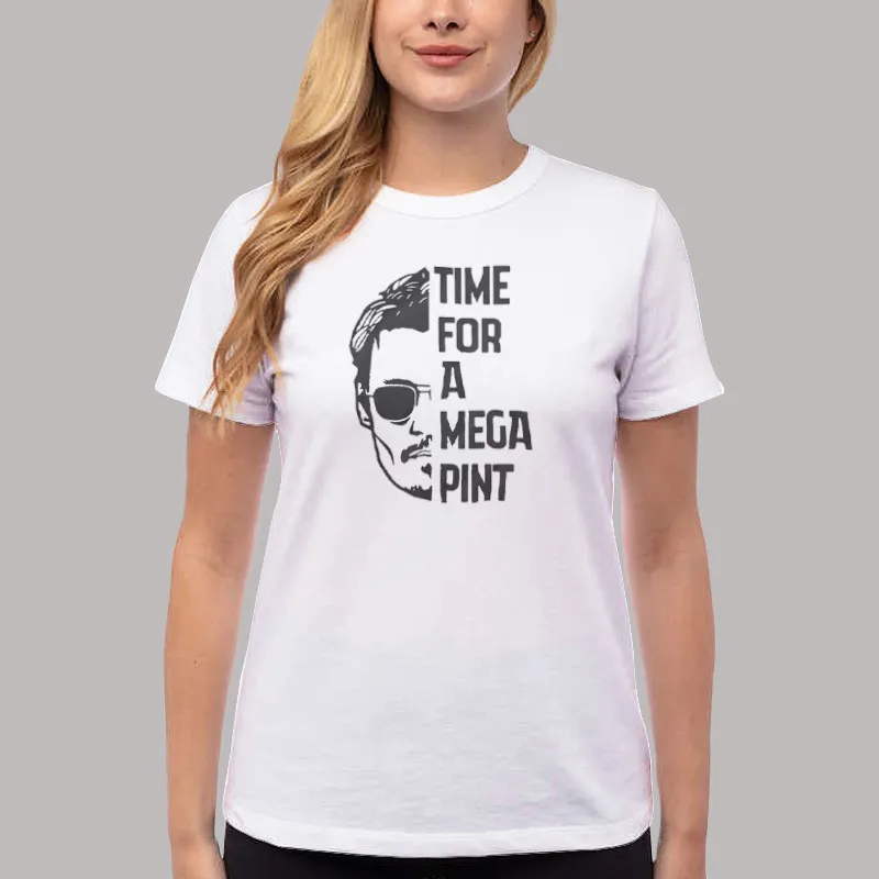 Women T Shirt White Time For A Mega Pint Johnny Depp Shirt