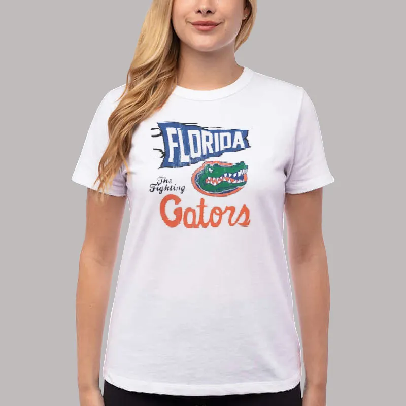 Women T Shirt White Vintage Florida Gators Moscot Shirt