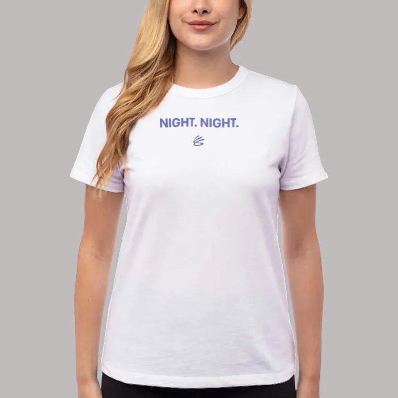 Women T Shirt White Vintage Stephen Curry Night Night Curry Shirt