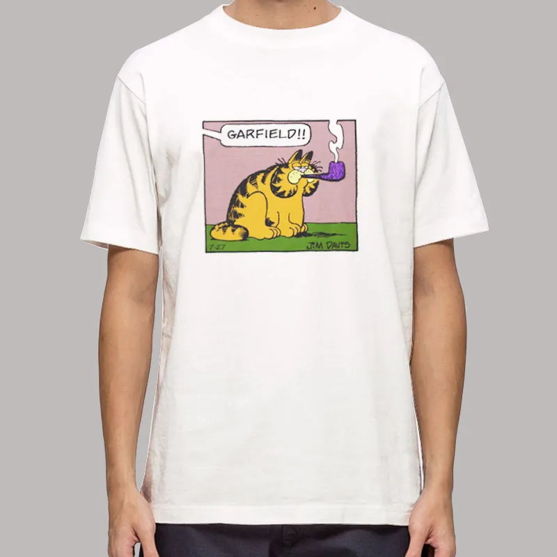 Garfield Smoking By Smoking A Pipe Shirt