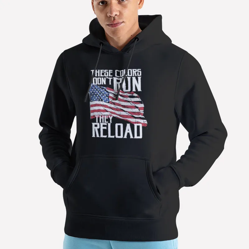 Unisex Hoodie Black American Flag These Colors Don't Run Shirt