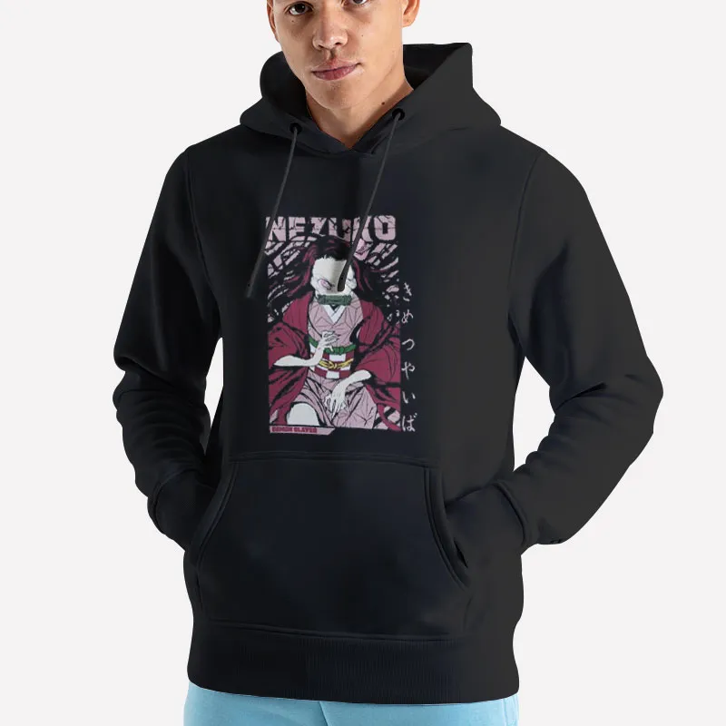 Unisex Hoodie Black Demon Slayer Anime Kamado Nezuko T Shirt
