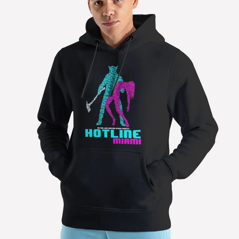Unisex Hoodie Black Do You Like Hurting Other People Hotline Miami Shirt