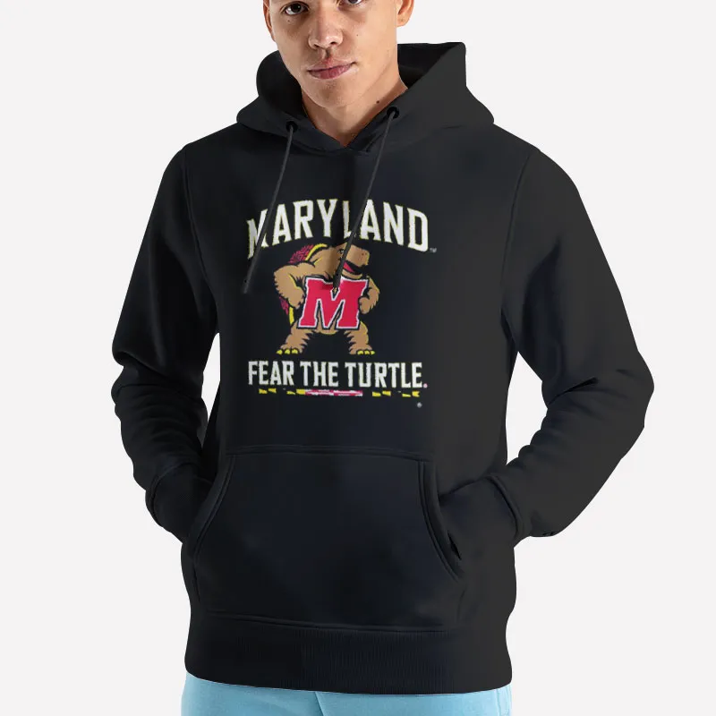 Unisex Hoodie Black Fear The Turtle Maryland Terrapins Mascot Shirt