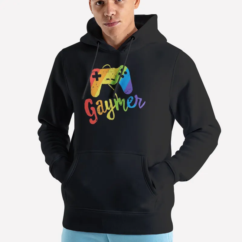 Unisex Hoodie Black Funny Lgbt Gay Pride Gaymer Shirt