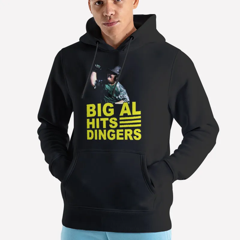 Unisex Hoodie Black Little League Boys Big Al Hits Dingers Shirt