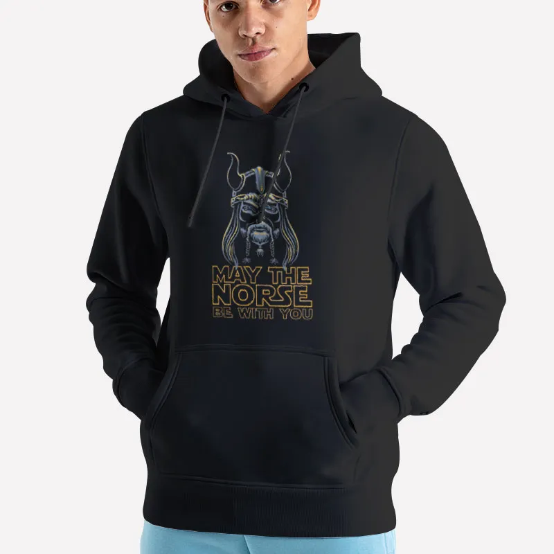 Unisex Hoodie Black May The Norse Be With You Star Wars Parody Shirt