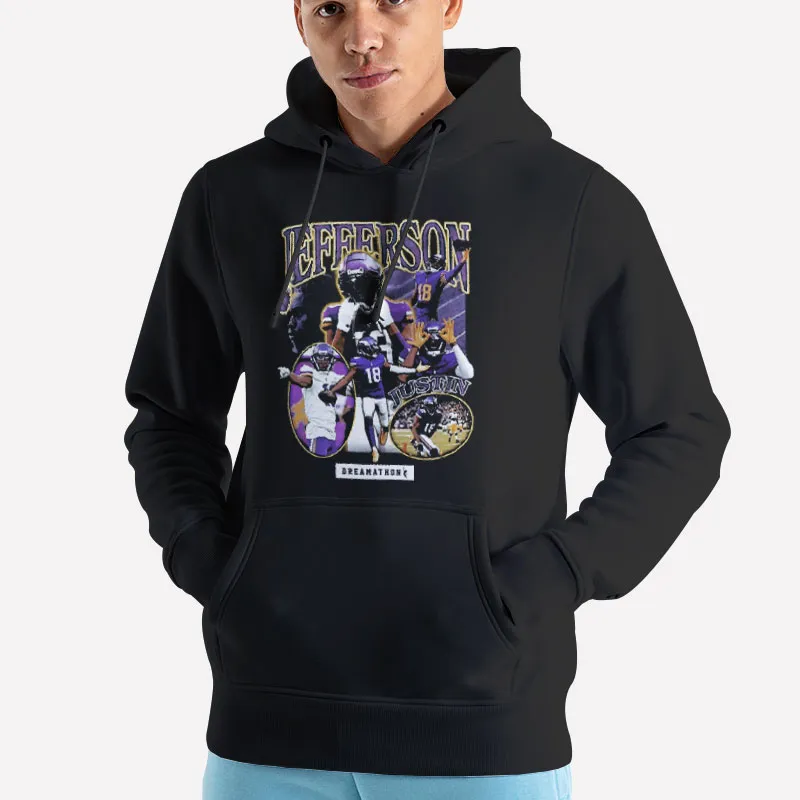 Unisex Hoodie Black Minnesota Vikings Justin Jefferson Shirt