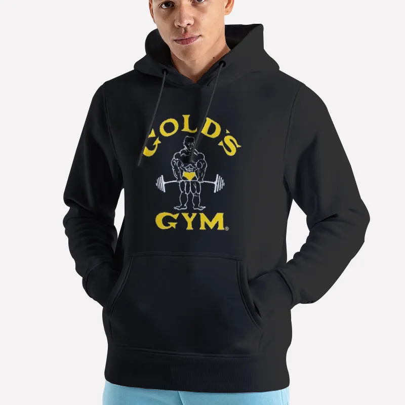Unisex Hoodie Black Muscle Joe Golds Gym Shirt