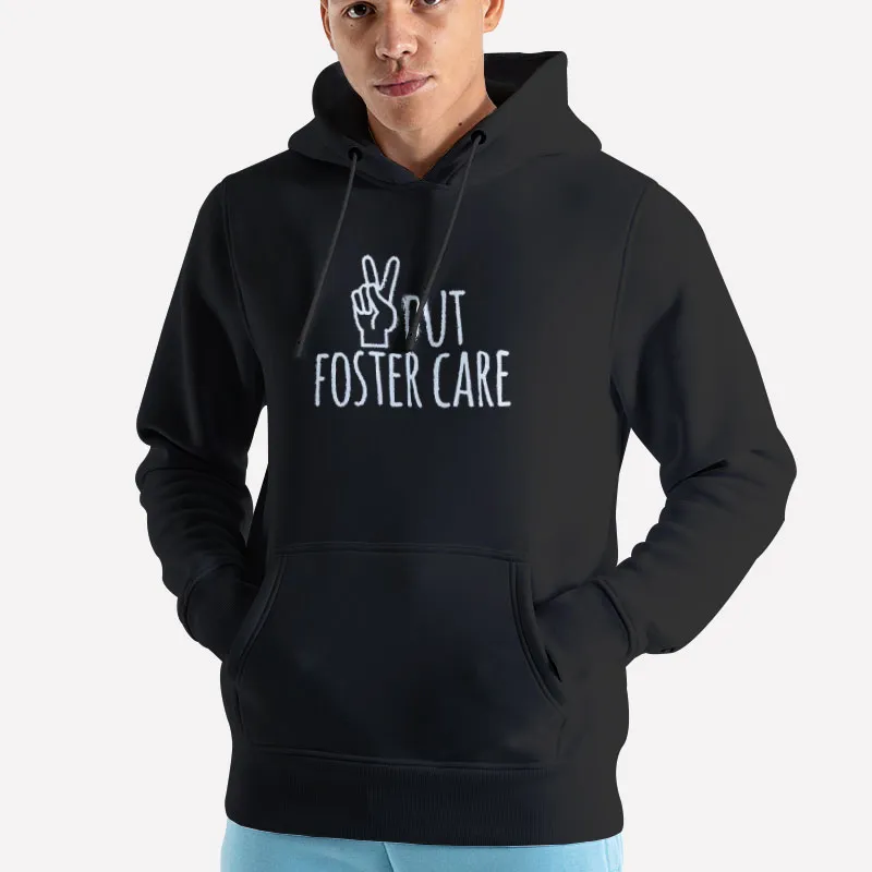 Unisex Hoodie Black Peace Out Foster Care Adoption Day Shirt
