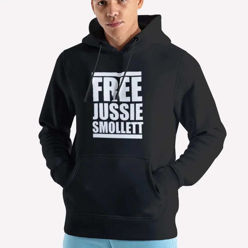 Unisex Hoodie Black Retro Mugshot Free Jussie T Shirt