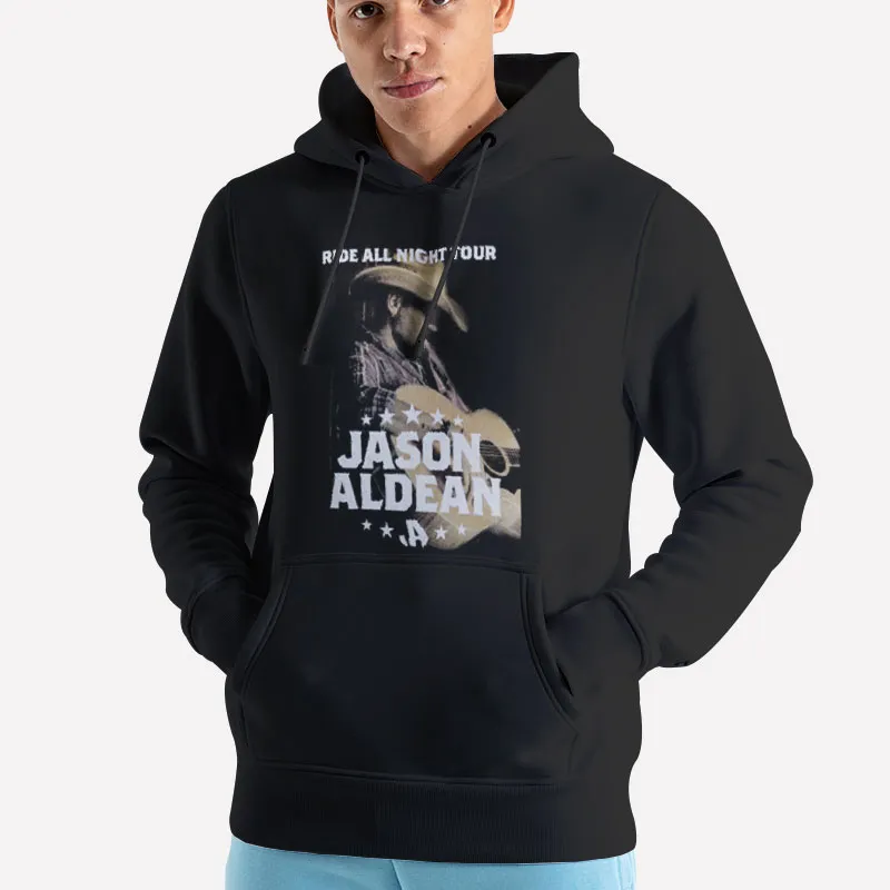 Unisex Hoodie Black Ride All Night Tour Jason Aldean Shirts