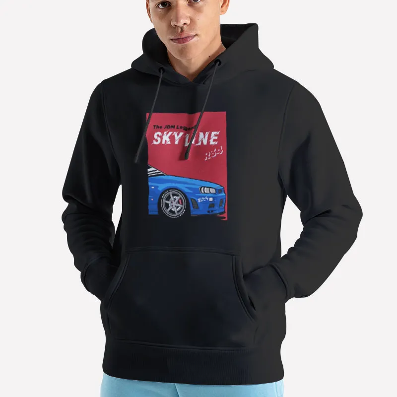Unisex Hoodie Black Skyline Down To Earth R34 Shirt