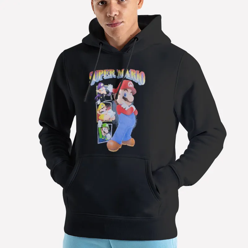 Unisex Hoodie Black Super Mario Bros Marios Shirt