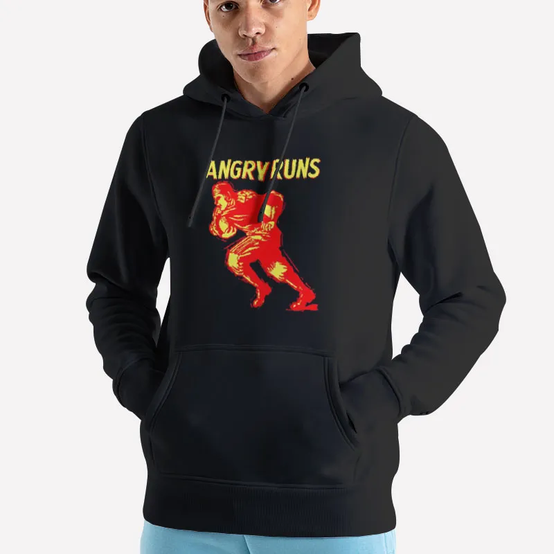 Unisex Hoodie Black Vintage Football Angry Runs T Shirt