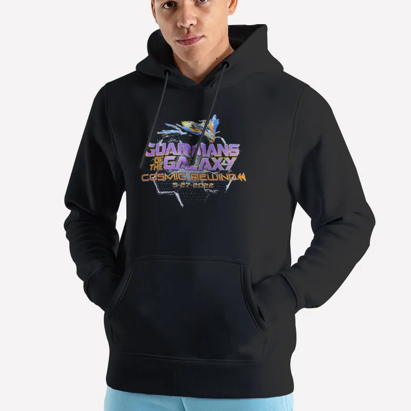 Unisex Hoodie Black Vintage Guardians Of The Galaxy Cosmic Rewind Shirt