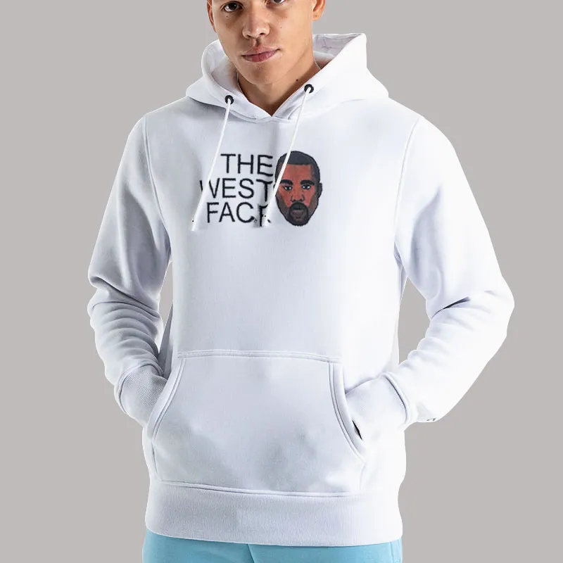 Unisex Hoodie White Funny Meme Kanye West Face Shirt