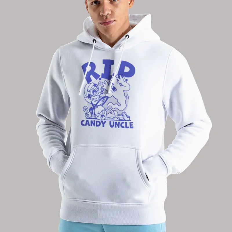 Unisex Hoodie White Rest In Peace The Candy Uncle Shirt