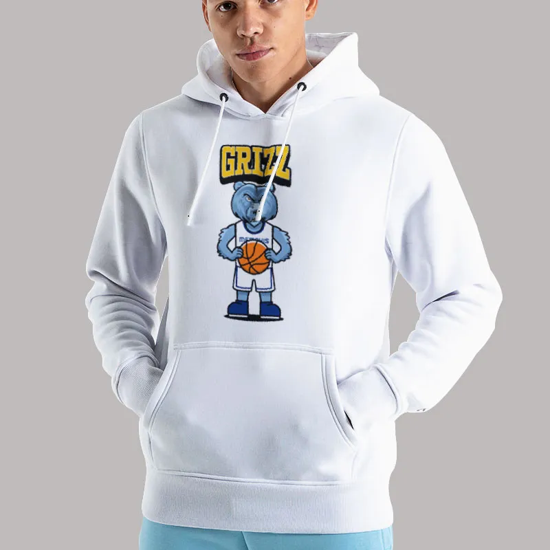 Unisex Hoodie White The Grizzlies Memphis Grizz Mascot Shirt