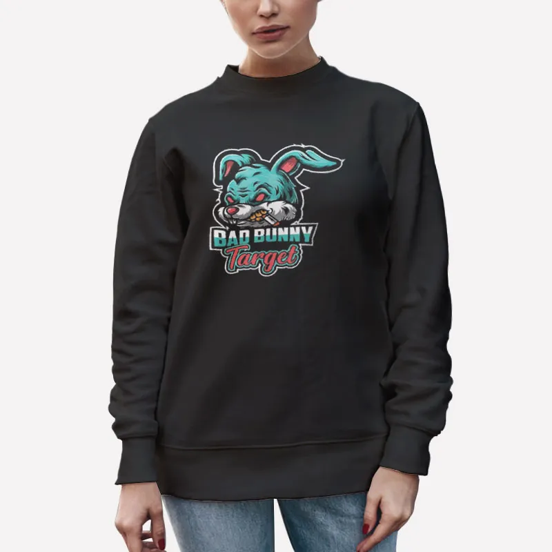 Unisex Sweatshirt Black 90s Vintage Bad Bunny Target Shirt