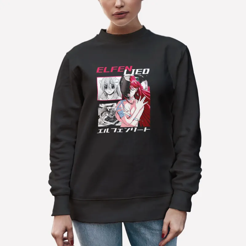 Unisex Sweatshirt Black Anime Lucy Waifu Elfen Lied Shirt