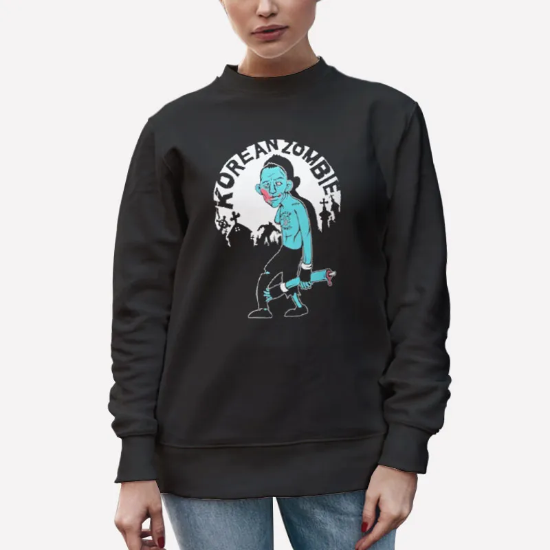 Unisex Sweatshirt Black Broken Arm Korean Zombie Shirt