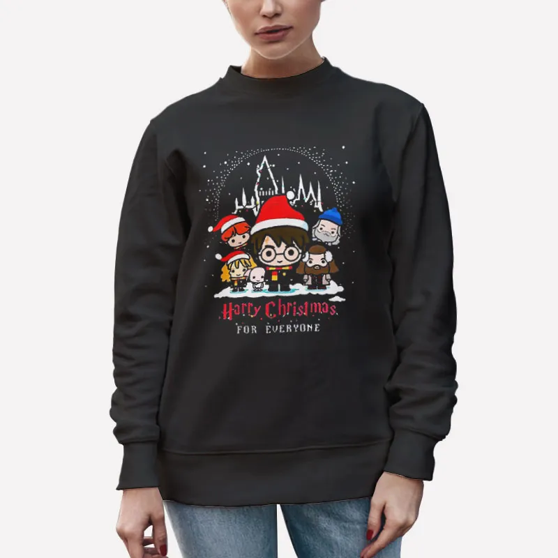 Unisex Sweatshirt Black Chibi Harry Potter Christmas Shirt