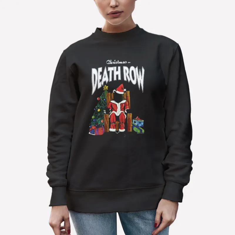 Unisex Sweatshirt Black Death Row Christmas Tree Santa Shirt