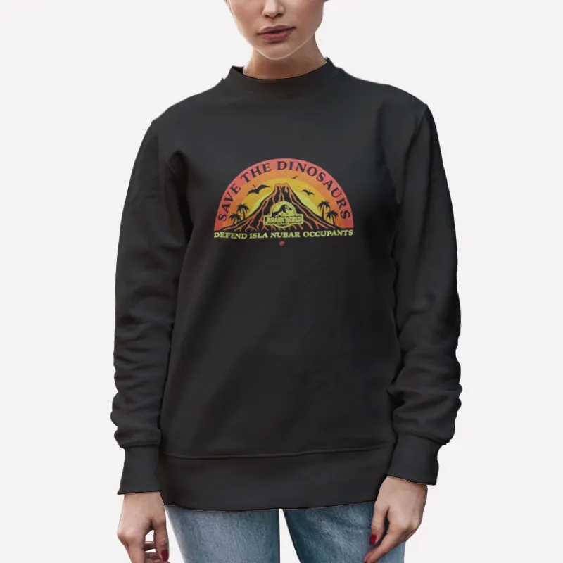 Unisex Sweatshirt Black Defend Island Nublar Save The Dinosaurs Shirt