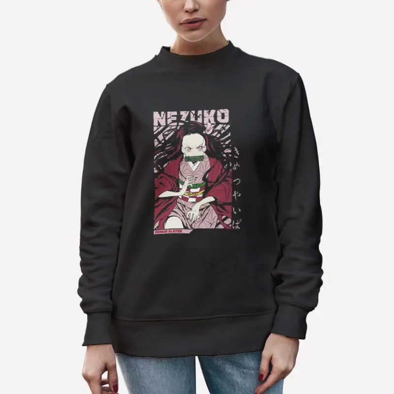 Unisex Sweatshirt Black Demon Slayer Anime Kamado Nezuko T Shirt