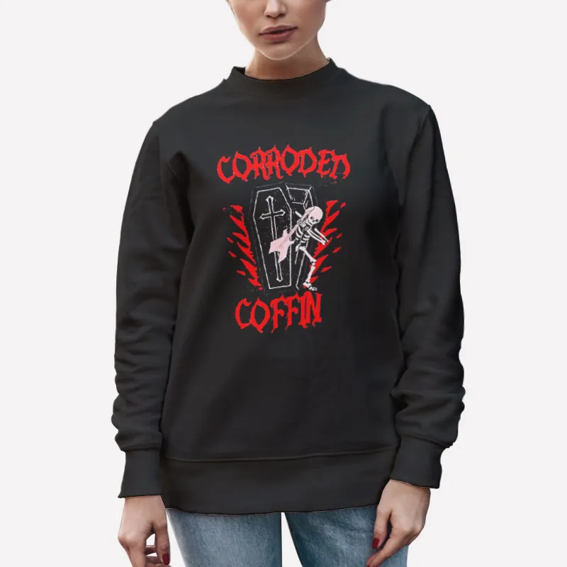 Unisex Sweatshirt Black Eddie Munson Corroded Coffin T Shirt