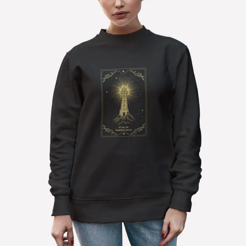 Unisex Sweatshirt Black Et Lux In Tenebris Lucet Light House Shirt