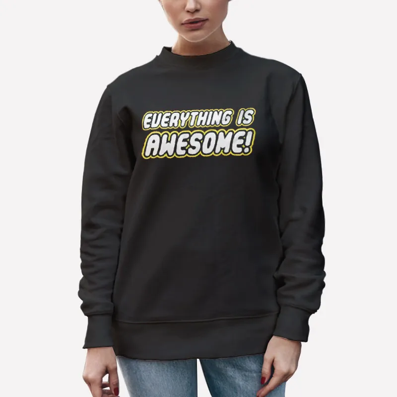 Unisex Sweatshirt Black Funny Everything Is Awesome Shirt