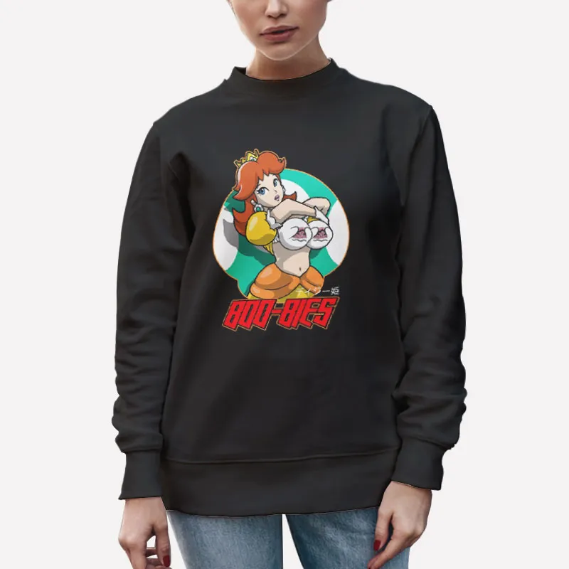 Unisex Sweatshirt Black Funny Rosalina Boo Peach Shirt