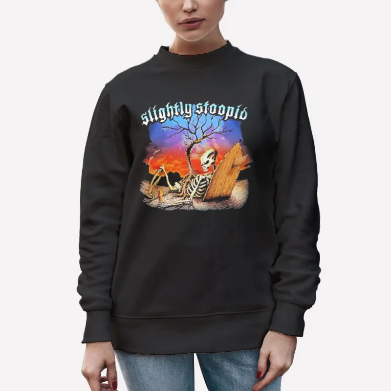 Unisex Sweatshirt Black Halloween Skeleton Slightly Stoopid Shirts