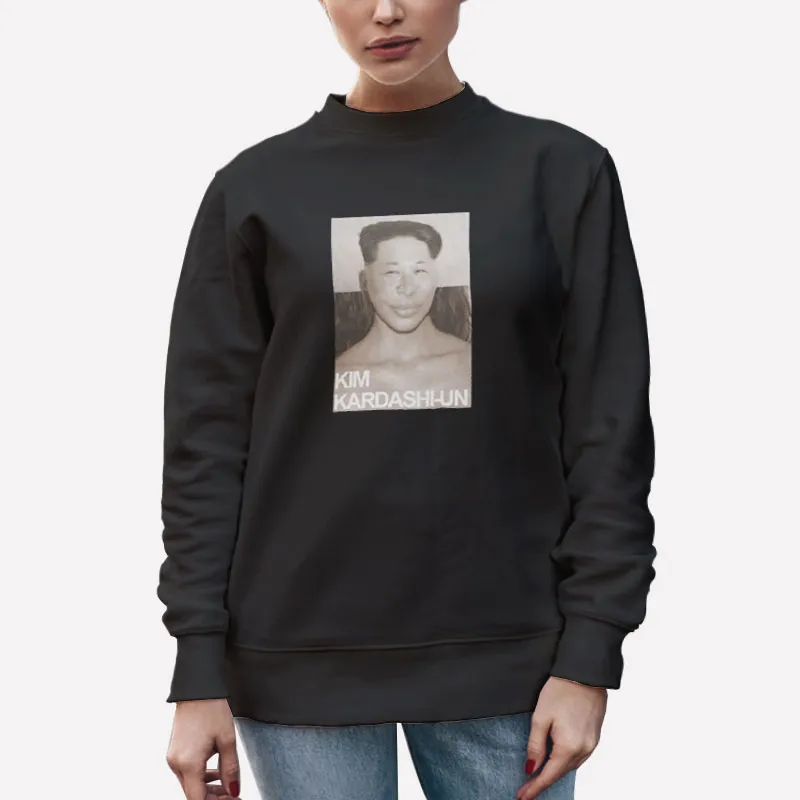Unisex Sweatshirt Black Kim Jong Un Kim Kardashian Mashup Portrait Meme Shirt