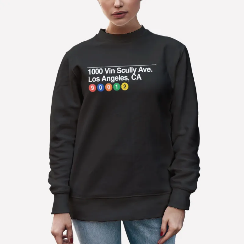 Unisex Sweatshirt Black Los Angeles 1000 Vin Scully Avenue Shirt