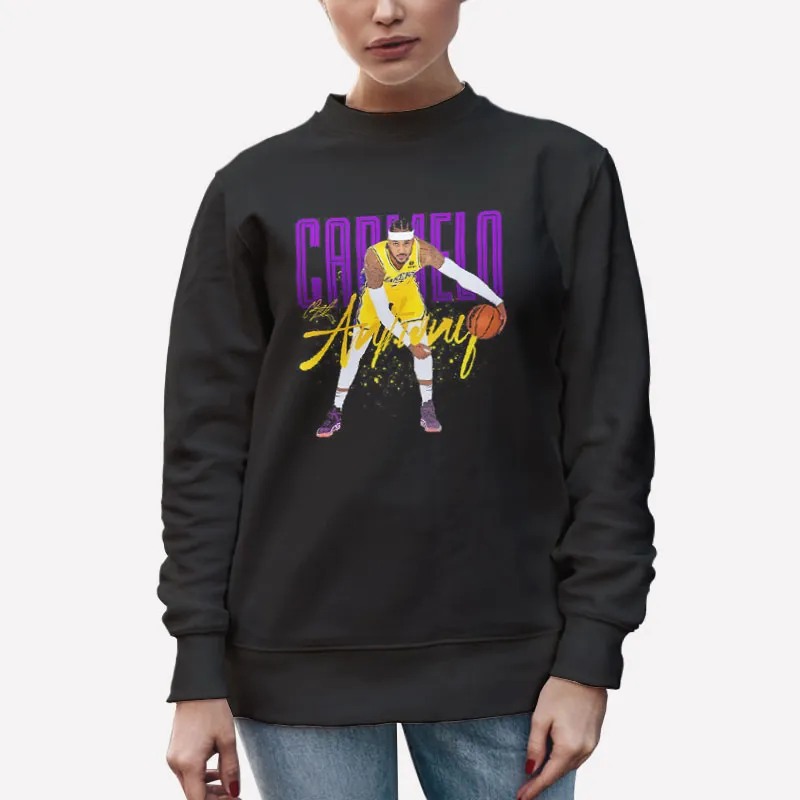 Unisex Sweatshirt Black Los Angeles Lakers Carmelo Anthony Shirt