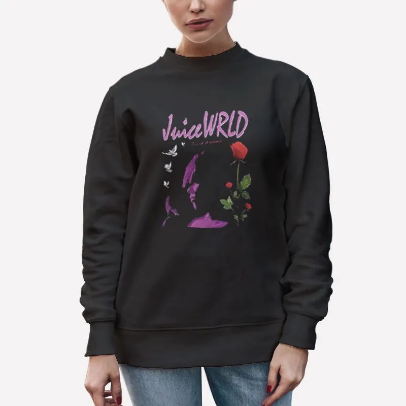 Unisex Sweatshirt Black Lucid Dreams Rose Flower Juice Wrld Shirts